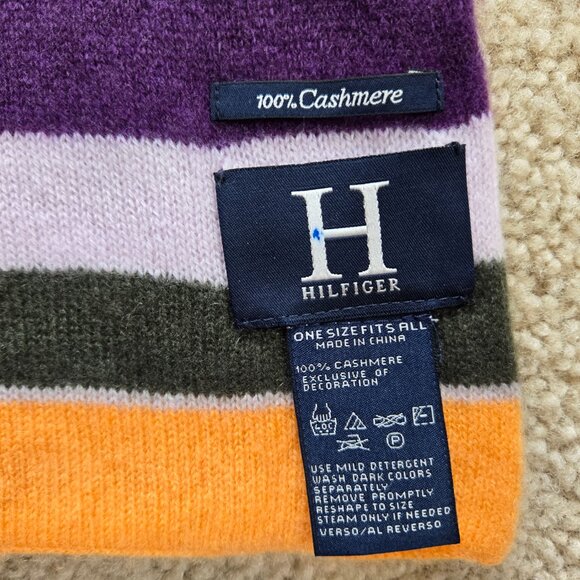 Colorful striped cashmere scarf Hilfiger - Picture 4 of 10